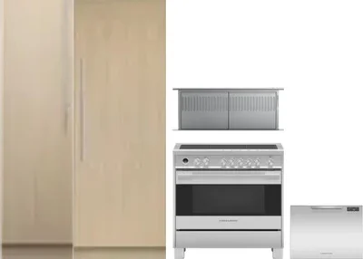 5 Piece Package Includes Refrigerator, Freezer, Range, Hood And Dishwasher